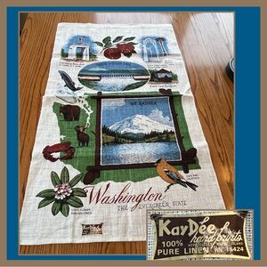 Kay Dee Designs Vintage Souvenir towel featuring Washington State New w Sticker